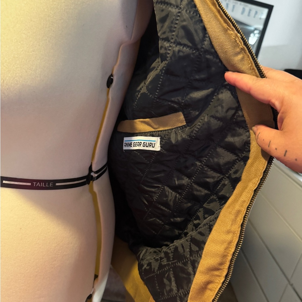 5x Attack on Titan Tan Jacket with Quilted Interior - Picture 6 of 8